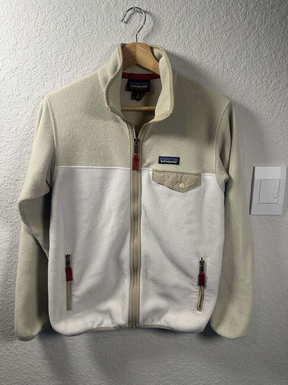 Patagonia Full Zip Synchilla Fleece Jacket Size S Cream